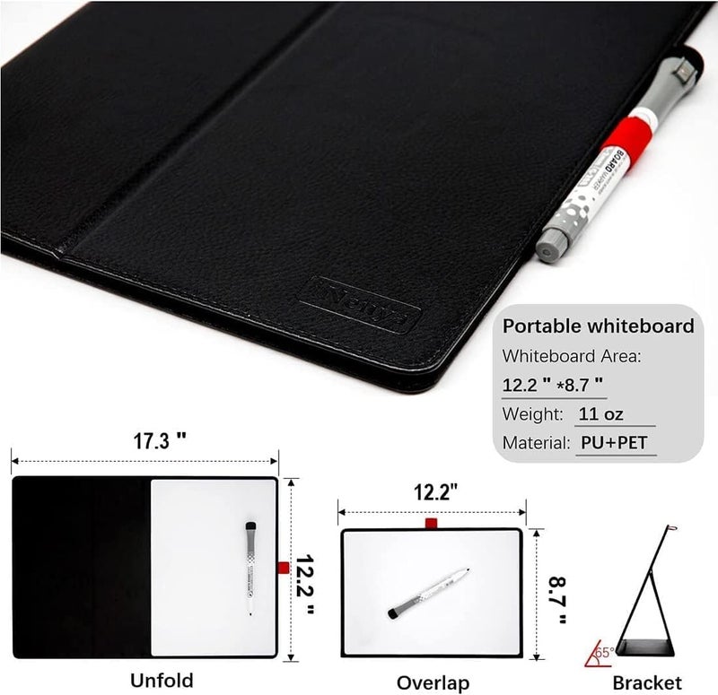 iNenya Portable Small White Board  12"" x 9"" Magnetic Dry Erase Board with Stand  Desk Whiteboard for Kids Drawing  Comes with 1 Marker with Eraser for Clear  (Black) - Image 2